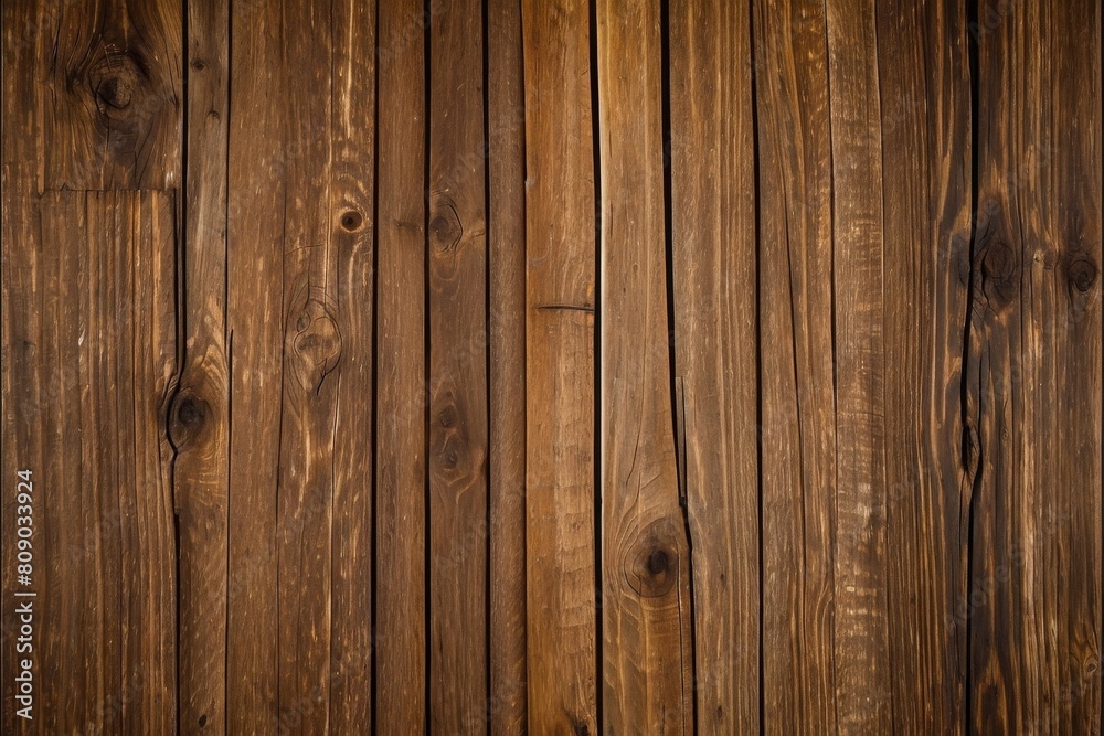 Naklejka premium Dark Brown Wood Texture with Scratches as Background