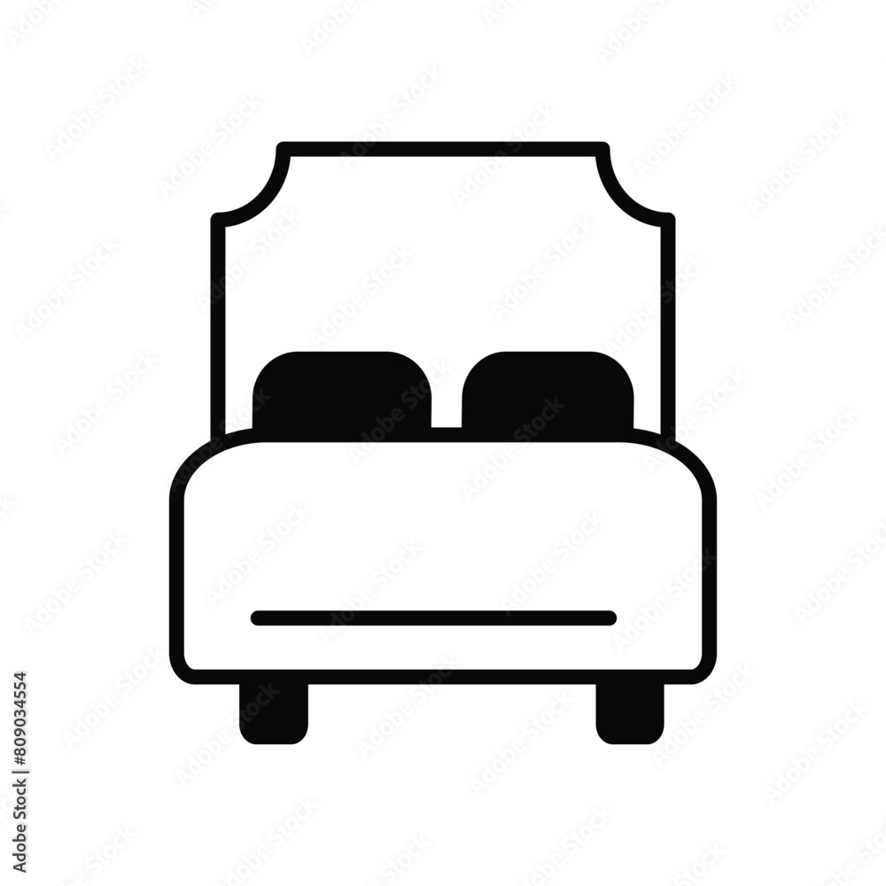 bed icon with white background vector stock illustration bed icon with white background vector stock illustration