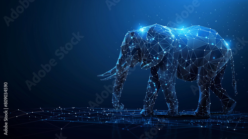 Abstract Geometric Elephant: Futuristic Polygonal Illustration