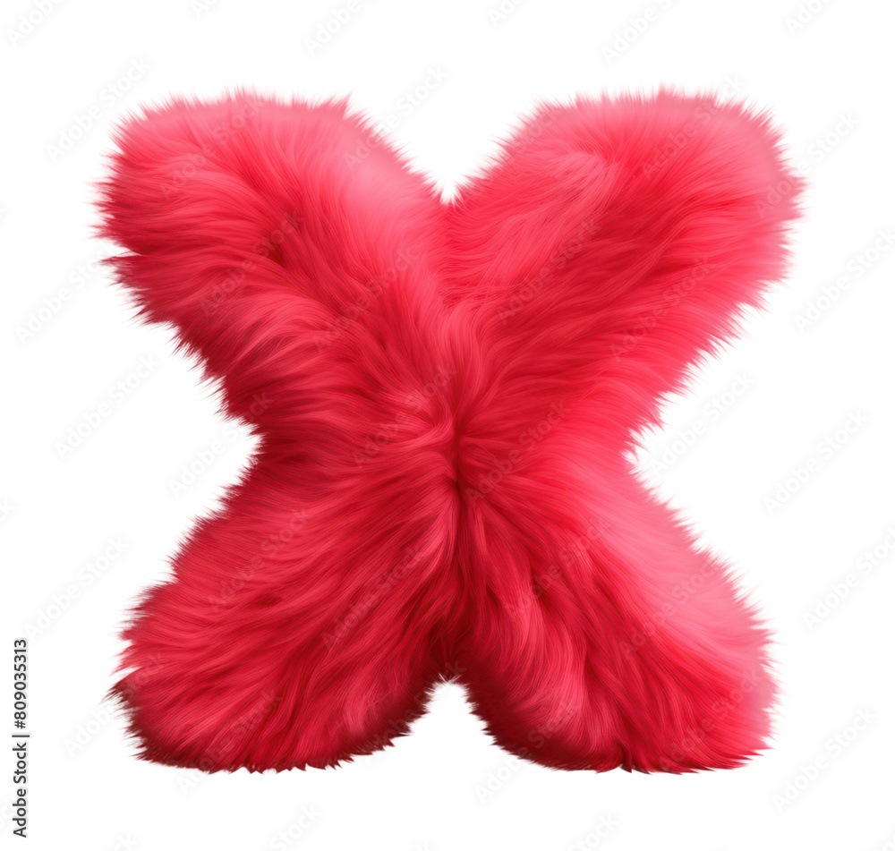 PNG Alphabet X shape fur red white background. PNG Alphabet X shape fur red white background.