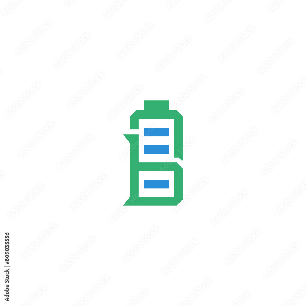 Battery b initial letter logo design concept. Battery b initial letter logo design concept.