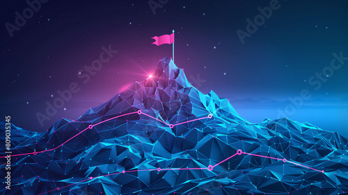 Business Success Visualization: Peak Performance and Growth