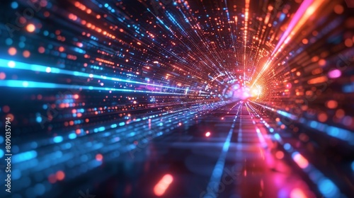 The background featured futuristic technology lines with a glowing light effect.