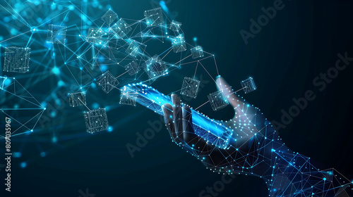 Digital Linked Blocks Hologram: Modern Smartphone Interface