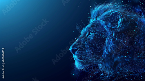 Modern Geometric Style: Abstract Lion Art