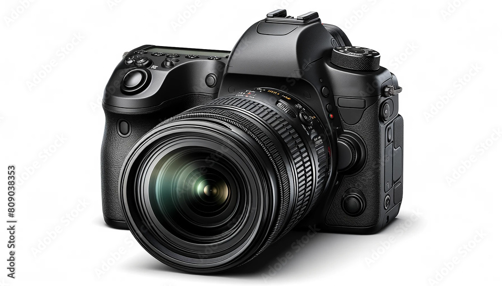 DSLR camera isolated on white background
DSLR camera isolated on white background