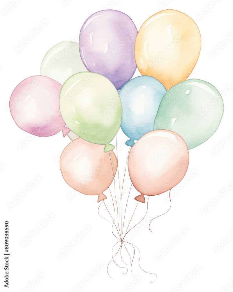 PNG Bunch of balloons drawing white background celebration.
