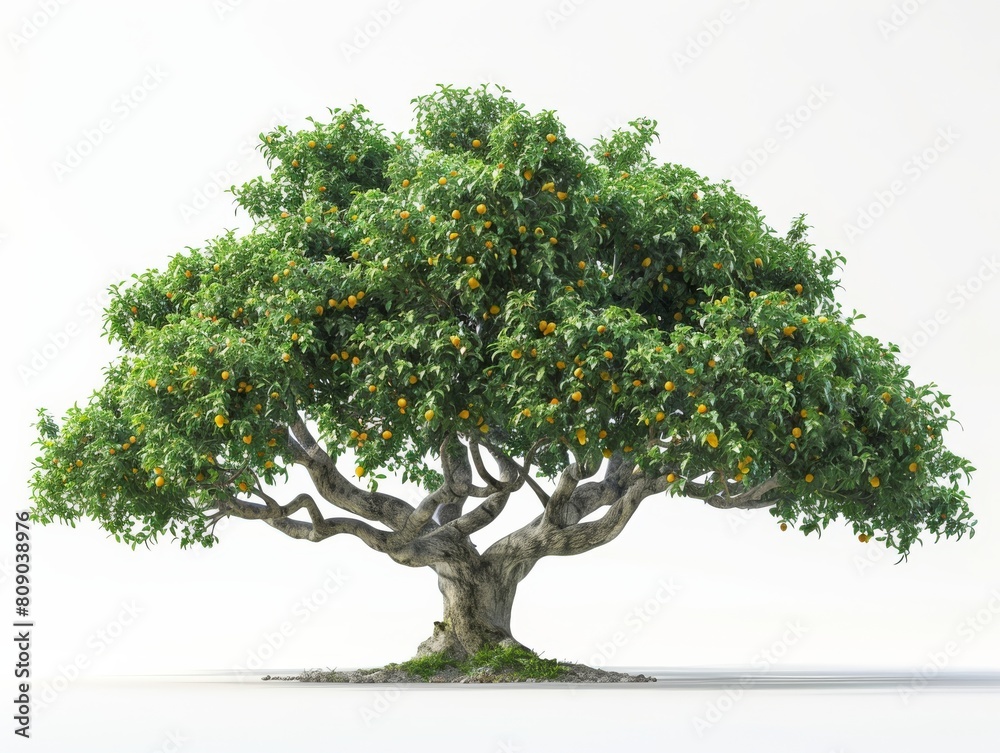 An huge old Osmanthus Tree on white background