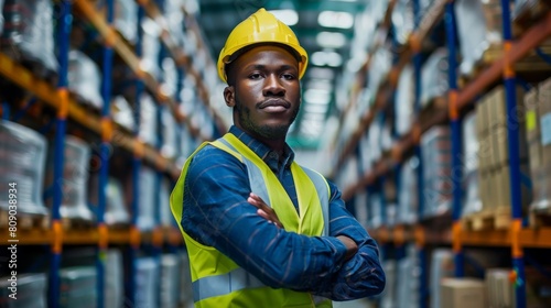 Confident Warehouse Worker Posing photo