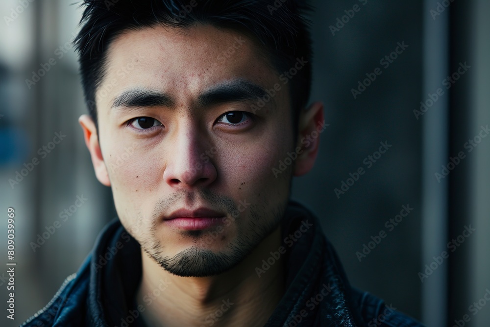 Fototapeta premium Handsome young Asian man looking at camera.