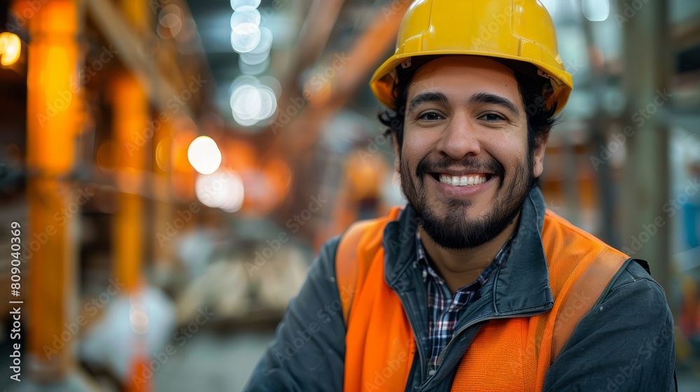 Photograph of Civil Engineer Hispanic smiling with Constuction backgrounds, use for banner cover. Success in target of project goal Handsome Middle Eastern worker. wide angle lens ambient light orange Photograph of Civil Engineer Hispanic smiling with Constuction backgrounds, use for banner cover. Success in target of project goal Handsome Middle Eastern worker. wide angle lens ambient light orange
