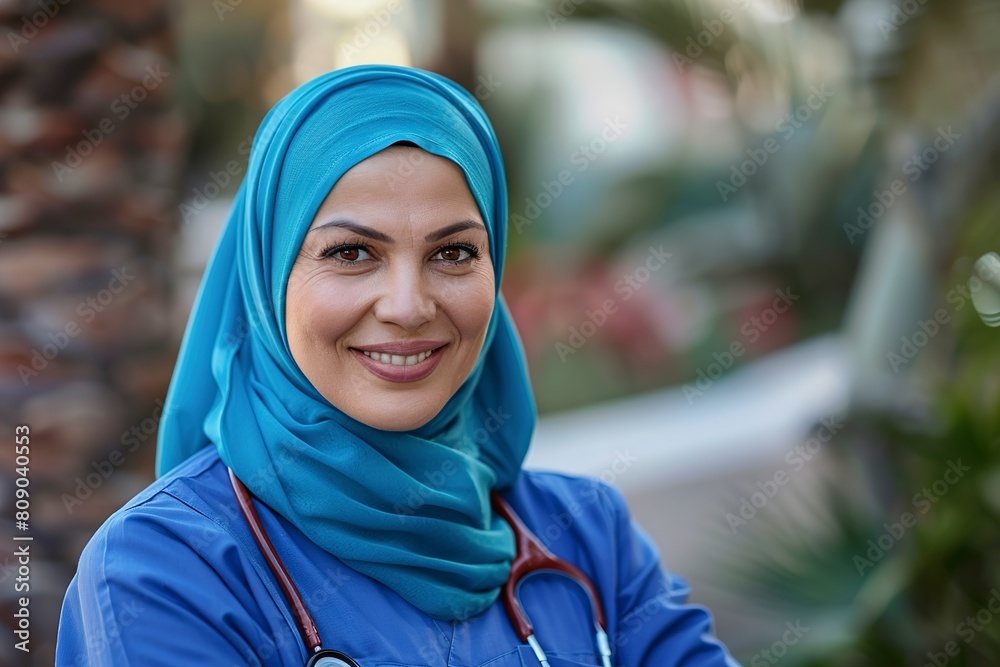 Closeup portrait of friendly smiling confident muslim Closeup portrait of friendly smiling confident muslim