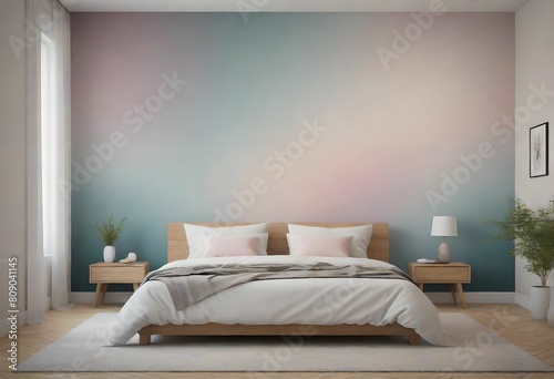 Home bed design  interior of bedroom with bed. 3D rendering