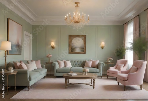 House furniture design  modern living room. 3D rendering
