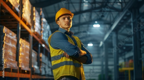 A Confident Warehouse Worker Standing