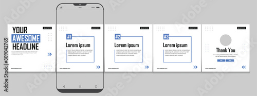 Set of LinkedIn carousel post, social media Instagram carousel post, modern and editable business carousel template design