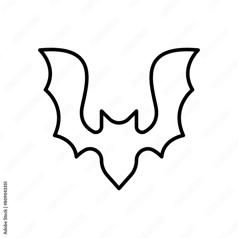 Obraz premium Bat outline icons, minimalist vector illustration ,simple transparent graphic element .Isolated on white background
