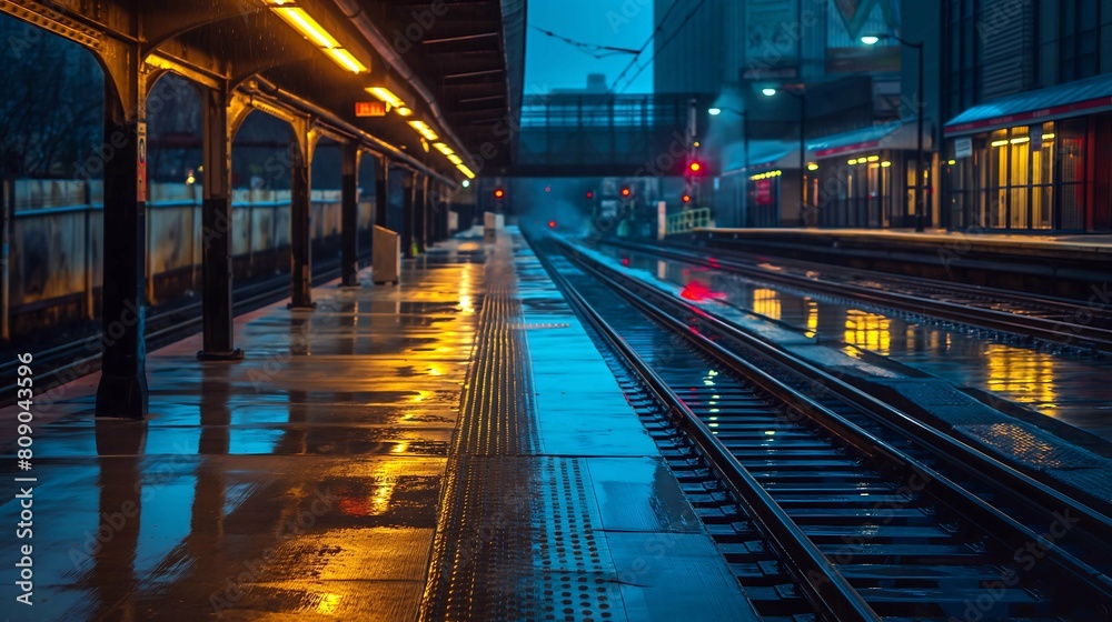 Obraz premium Rain-Soaked Emptiness