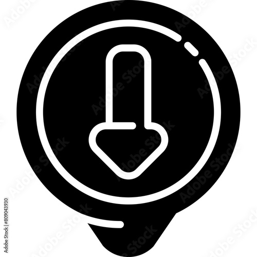 Down Arrow Location Icon