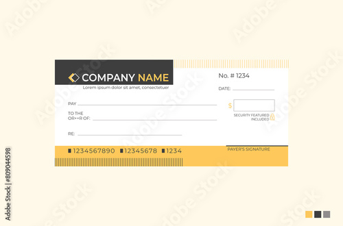 Creative receipt book design, Money receipt, blank check template
