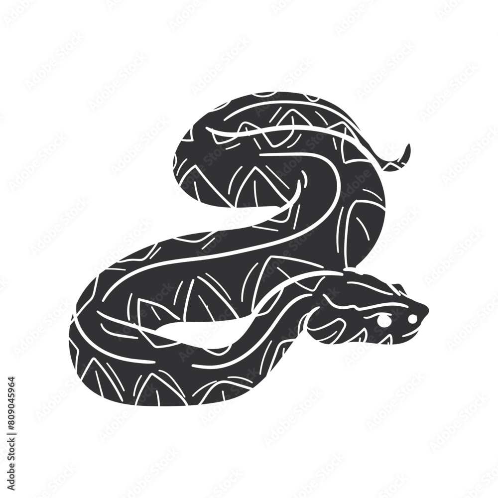 Python Icon Silhouette Illustration. Snake Vector Graphic Pictogram ...