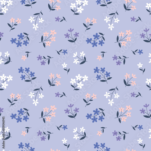 Vector decorative flowers seamless pattern design for fabric  wallpaper or wrapping paper.