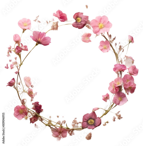 PNG Real pressed pink flowers jewelry circle wreath