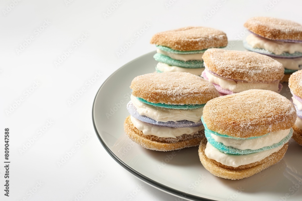 Delectable Almond Cream Sandwiches with Artful Tinting