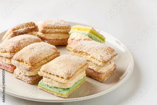 Elegant Almond Cream Sandwiches with Delicate Crimping