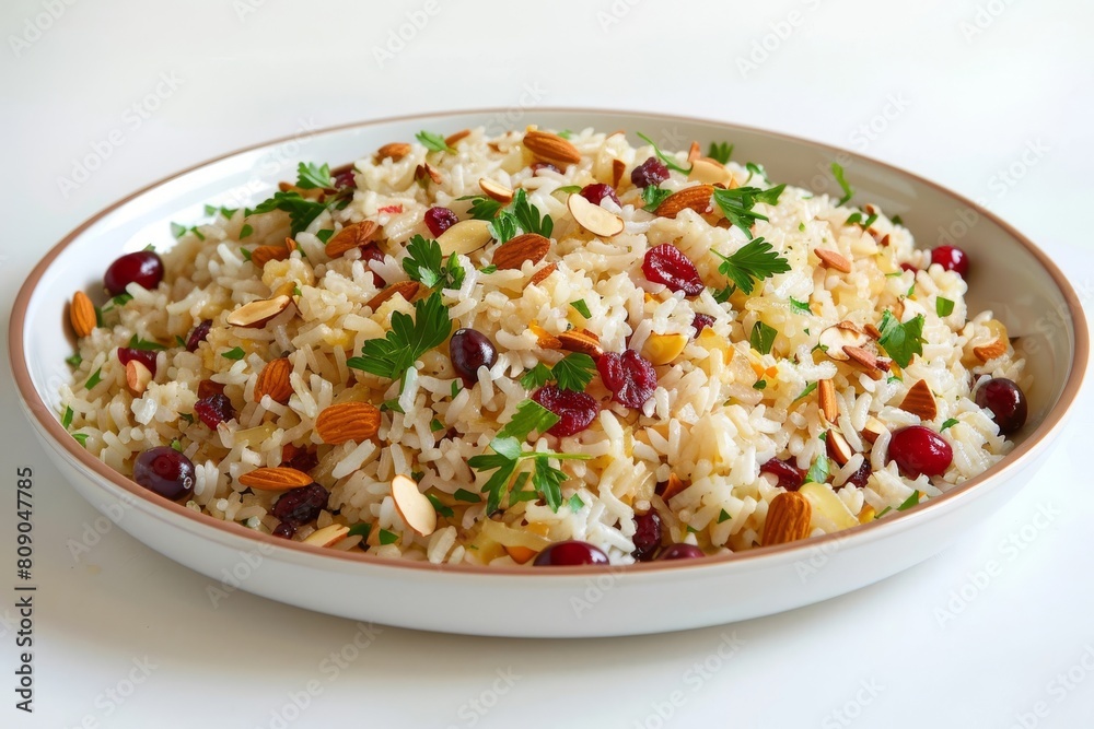 Basmati Rice Pilaf with Cranberries and Almonds Delight