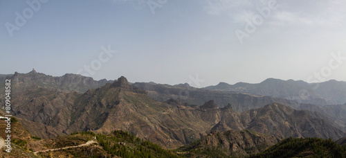 Paisaje del Roque Nublo y el Bentayga en la cumbre de la isla de Gran Canaria  Espa  a