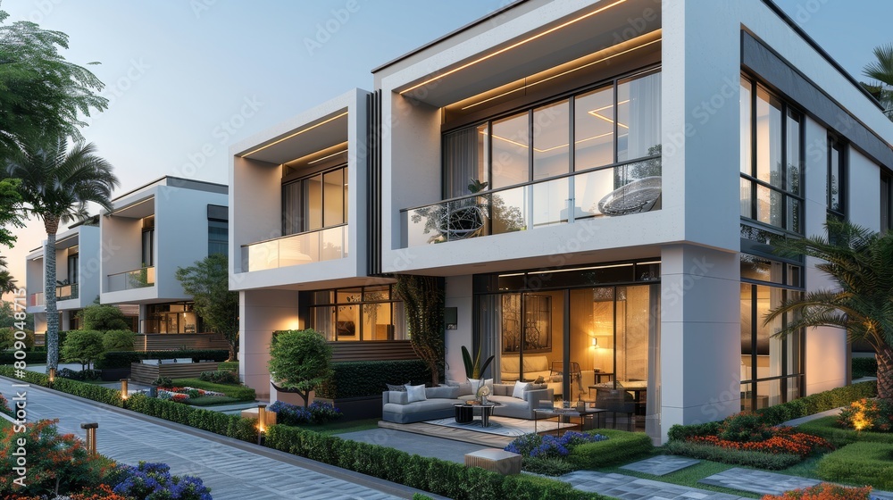 A large house with a lot of windows and a balcony