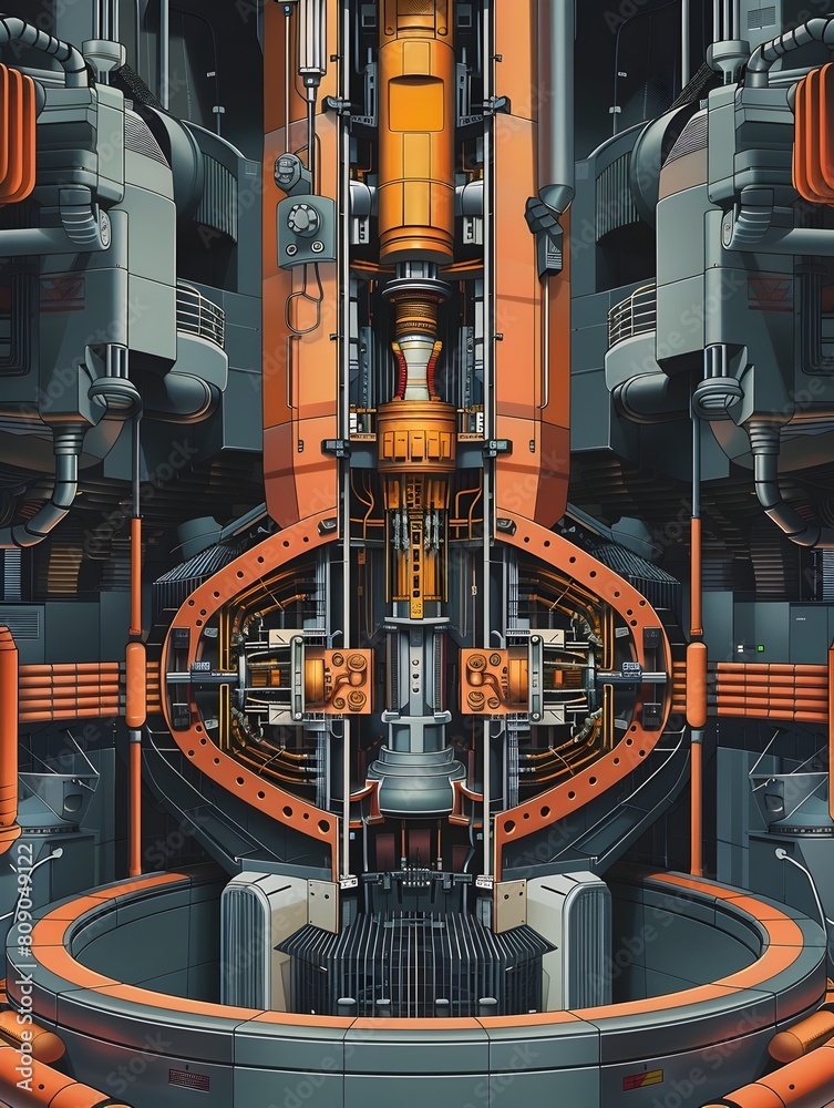 Intricate of a Nuclear Reactor Core's Cross-Section Revealing Fuel Rods ...