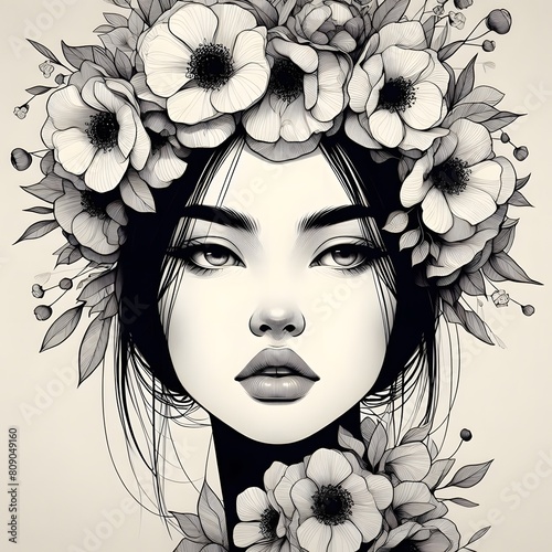 girl with flowers