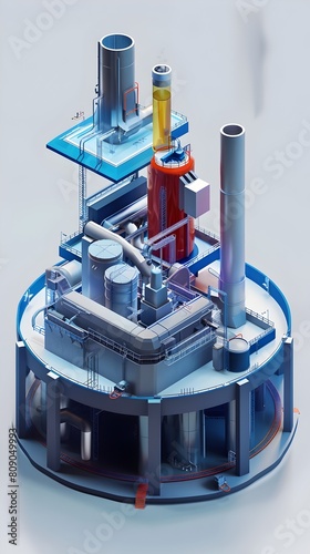 Comprehensive 3D Diagram Illustrating the Diversity of Nuclear Reactor Types photo