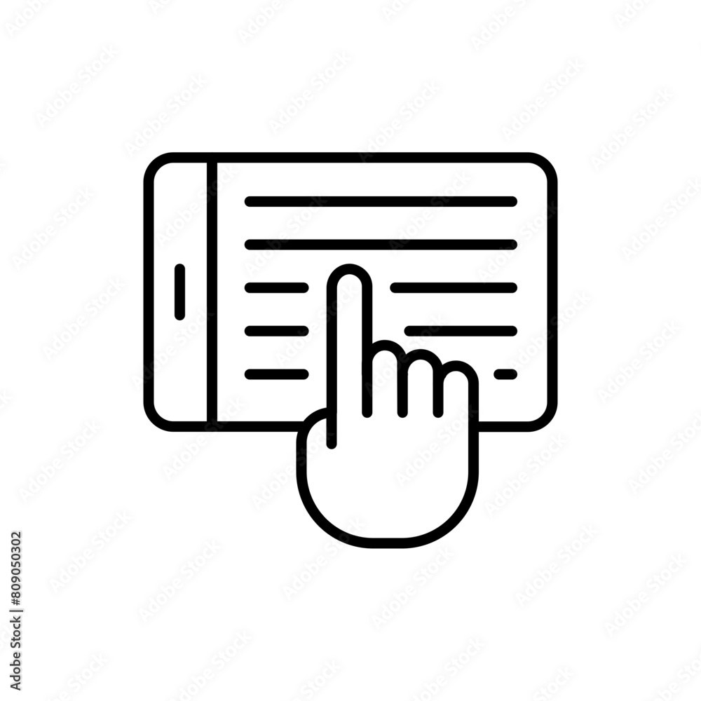 Touch screen outline icons, minimalist vector illustration ,simple transparent graphic element .Isolated on white background Touch screen outline icons, minimalist vector illustration ,simple transparent graphic element .Isolated on white background