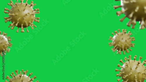 virus close up animation loop video green screen