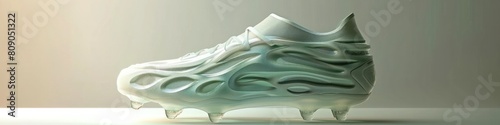 Ethereal Soccer Cleats in Ghostly 3D Render Envision the Future of Innovative Sports Gear photo