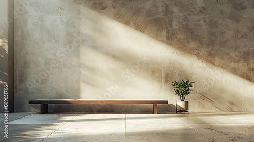 Brown modern minimalistic interior background wall mockup 3d render 