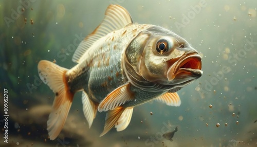 Fish in water, can be used for advertising photo