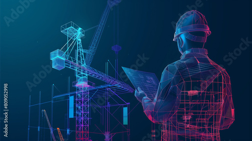 New Building Project: Man in Helmet at Construction Site