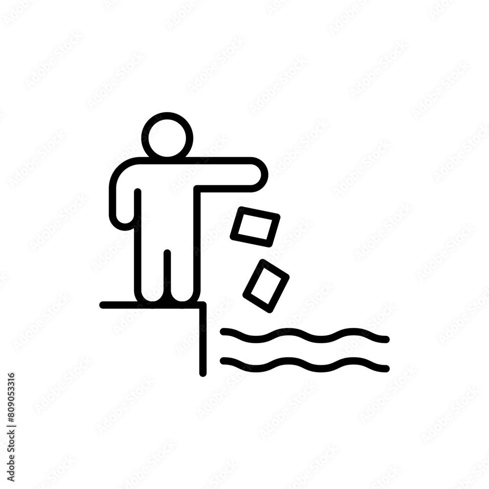 Water pollution outline icons, minimalist vector illustration ,simple transparent graphic element .Isolated on white background Water pollution outline icons, minimalist vector illustration ,simple transparent graphic element .Isolated on white background