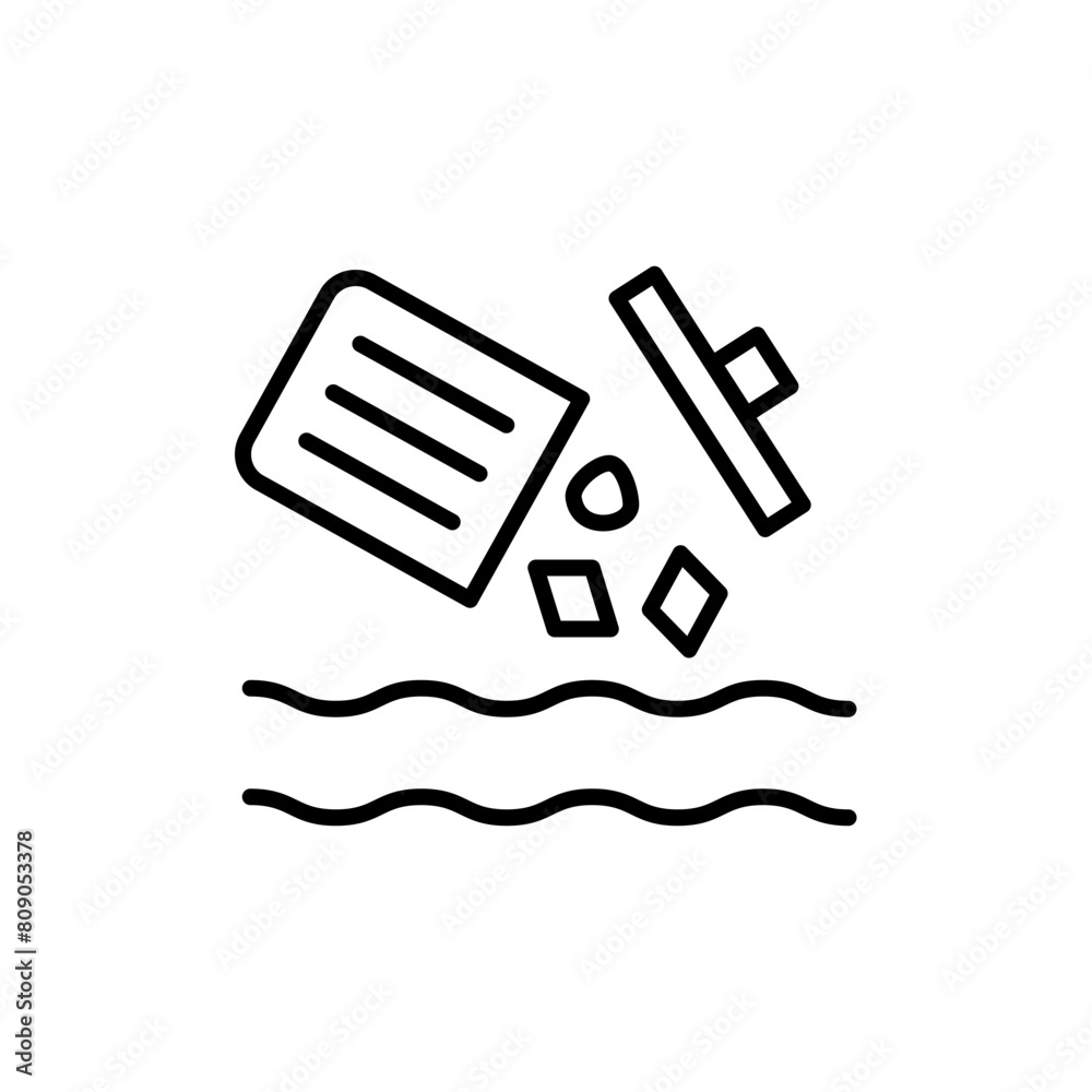 Water pollution outline icons, minimalist vector illustration ,simple transparent graphic element .Isolated on white background Water pollution outline icons, minimalist vector illustration ,simple transparent graphic element .Isolated on white background