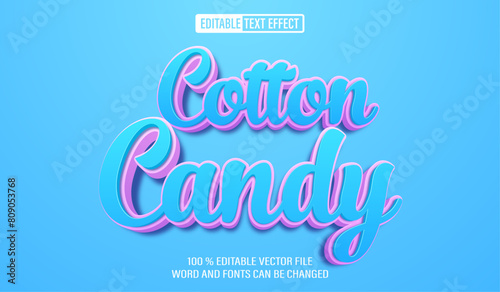 Editable 3d text style effect - Cotton Candy text effect Template