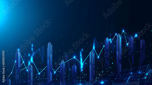 Abstract Digital Growth: Arrows Up Graph Chart