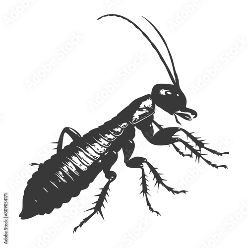 Silhouette termite animal full body black color only