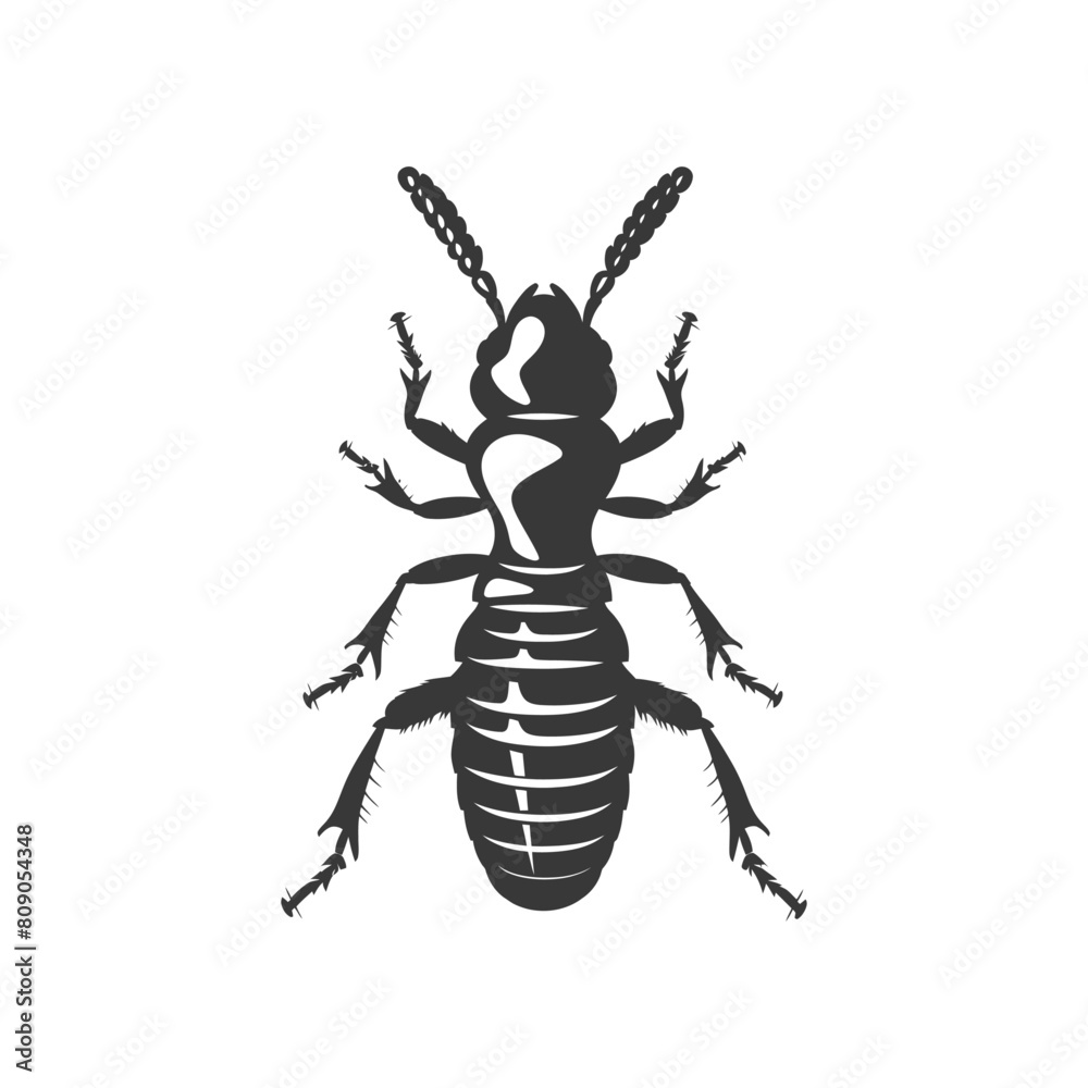Silhouette termite animal full body black color only