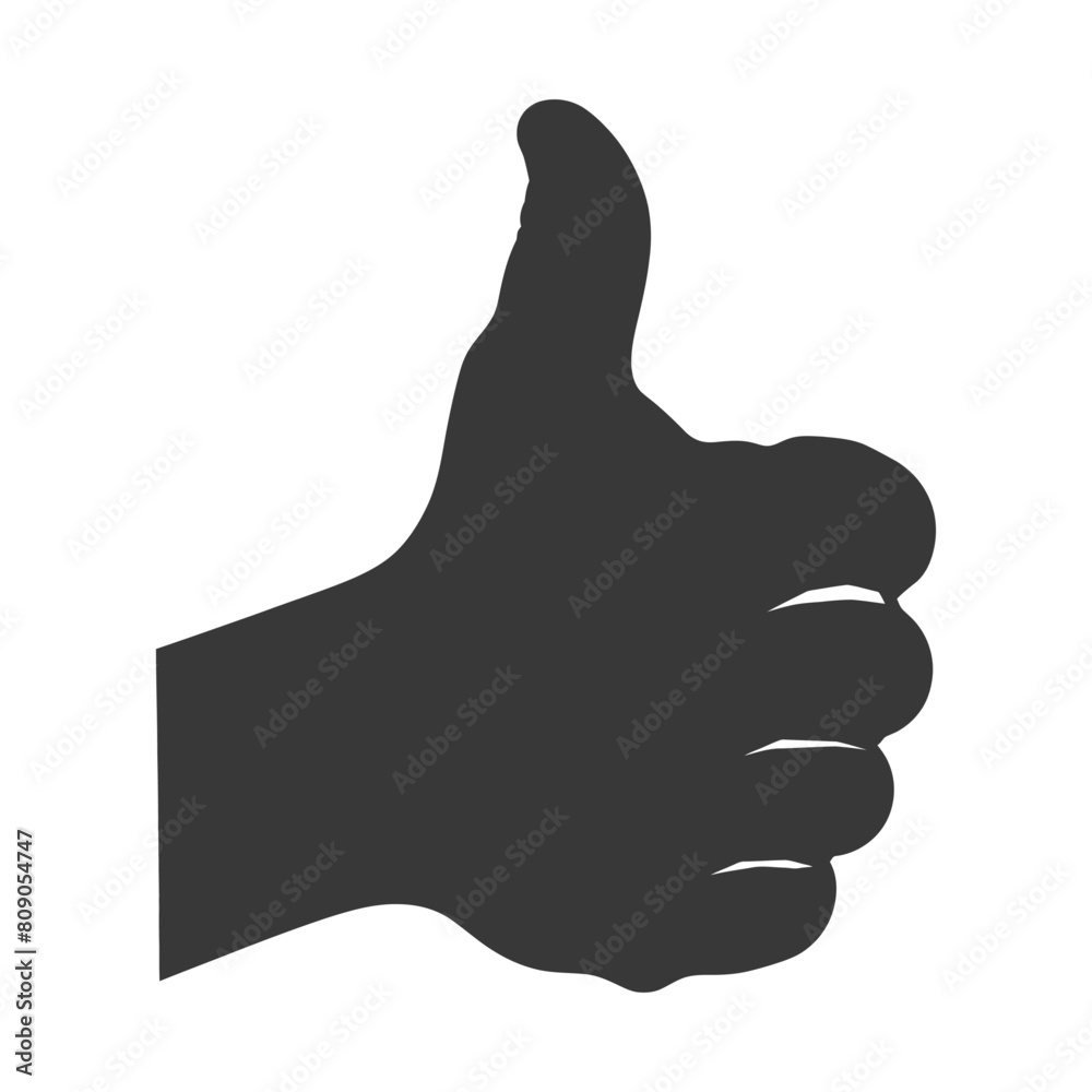 Silhouette thumb up like or agree logo symbol black color only Silhouette thumb up like or agree logo symbol black color only