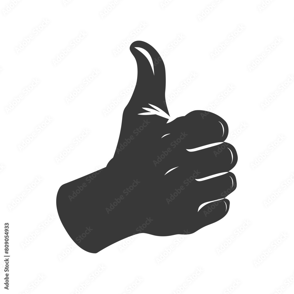 Silhouette thumb up like or agree logo symbol black color only Silhouette thumb up like or agree logo symbol black color only
