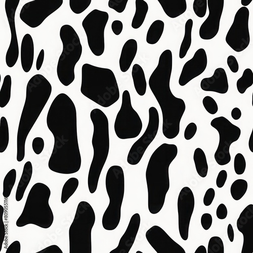A white and black spotted animal print with a realistic fur texture